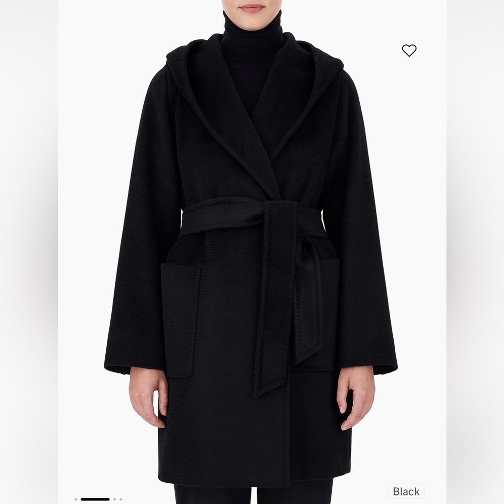 MaxMara Black camel robe coat sz 6